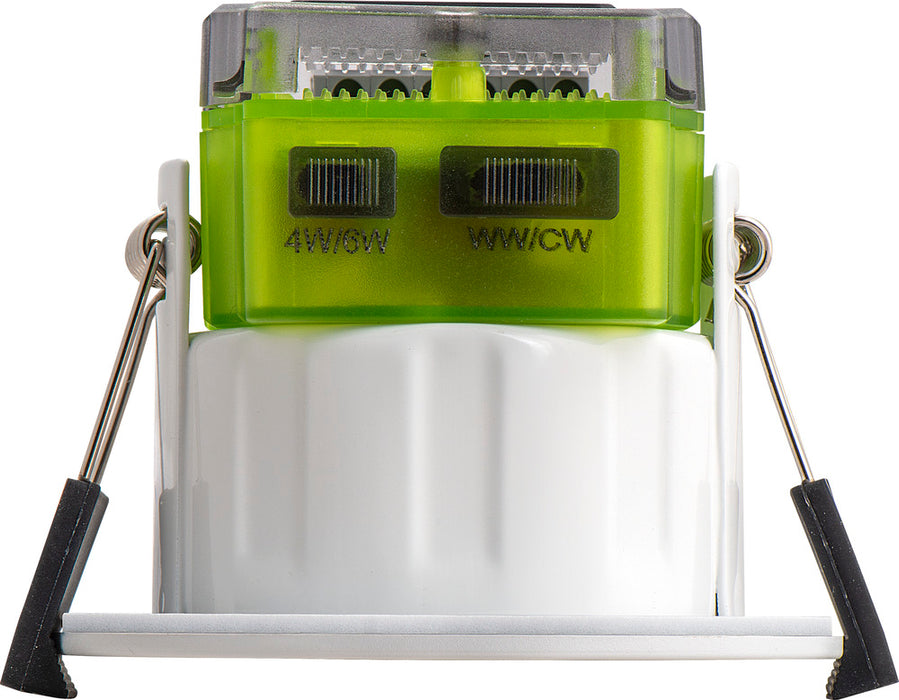 Luceco FTR6WD2W FType MK2 4W/6W 690lm Power Change & CCT Change 3000K/4000K Dim2Warm Dimmable IP65 White - Regressed - westbasedirect.com