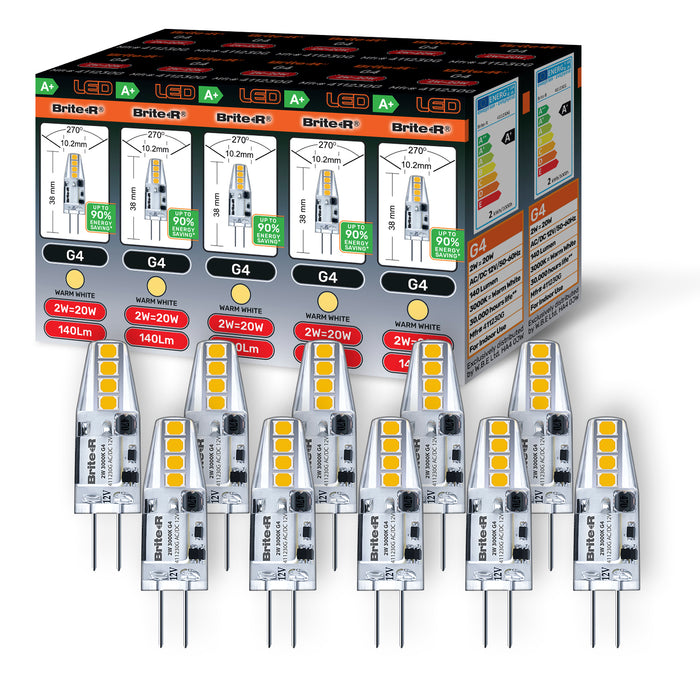 Brite-R 2W G4 LED Bulb Warm White 3000K (10 Pack) - westbasedirect.com