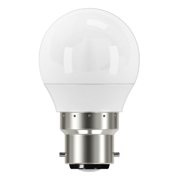 Eveready S15293 B22 BC Golf LED Bulb Opal 4.9W 470lm Warm White 3000K (2 Pack) - westbasedirect.com