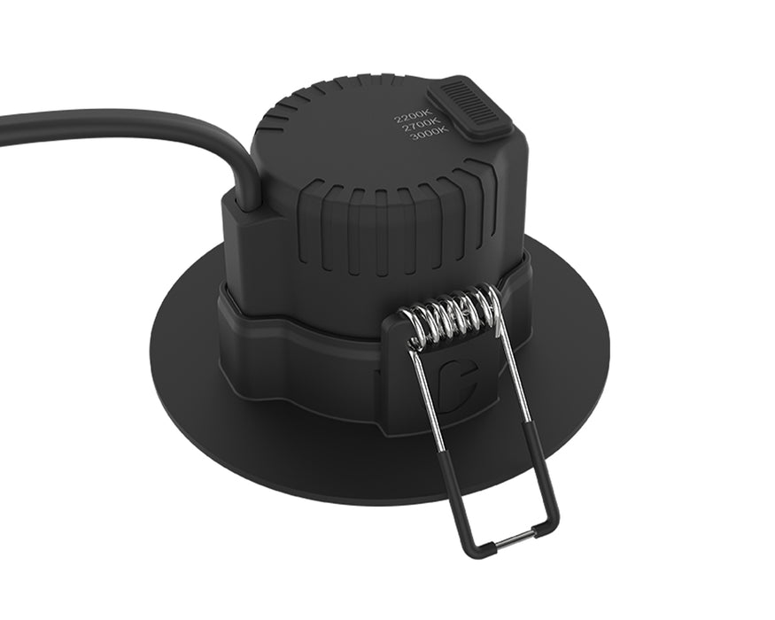 Collingwood H2EXT1B H2 Pro Extreme CSP IP65 5W & Colour Switchable LED Outdoor Soffit Downlight 2200K/2700K/3000K Black - westbasedirect.com