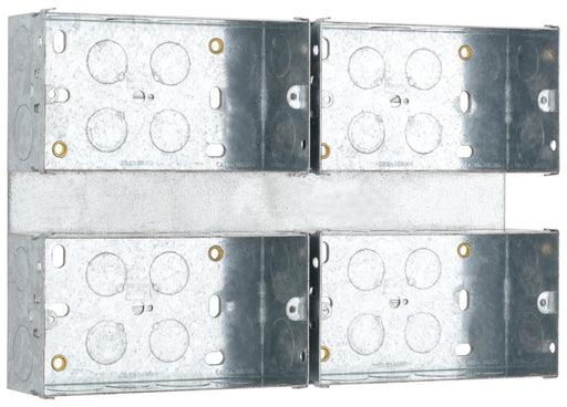 BG HGS07/C4 4x2G 47mm Steel Knockout Box - Combination Plate - westbasedirect.com
