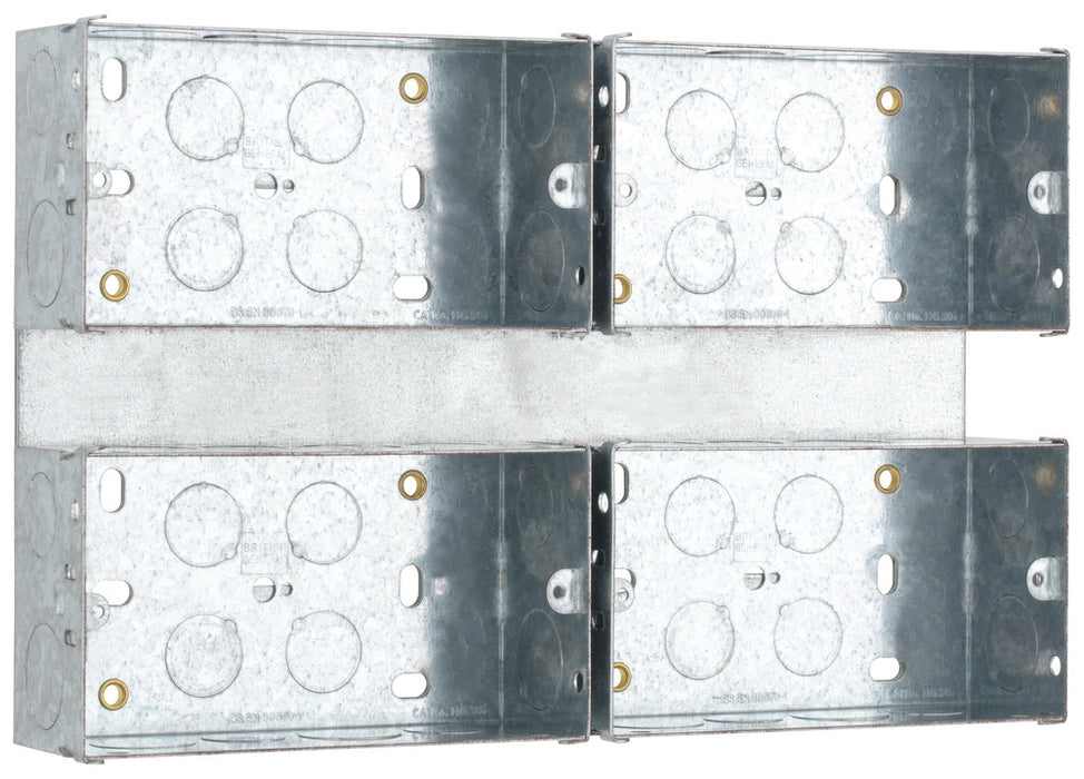 BG HGS07/C4 4x2G 47mm Steel Knockout Box - Combination Plate - westbasedirect.com