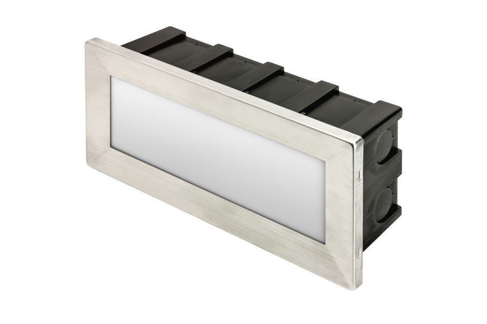 Integral ILBLA015 Outdoor Recessed Wall Light Brick IP65 180Lm 3.8W 3000K Down Light Includes Two Stainless Steel Bezel Options - westbasedirect.com