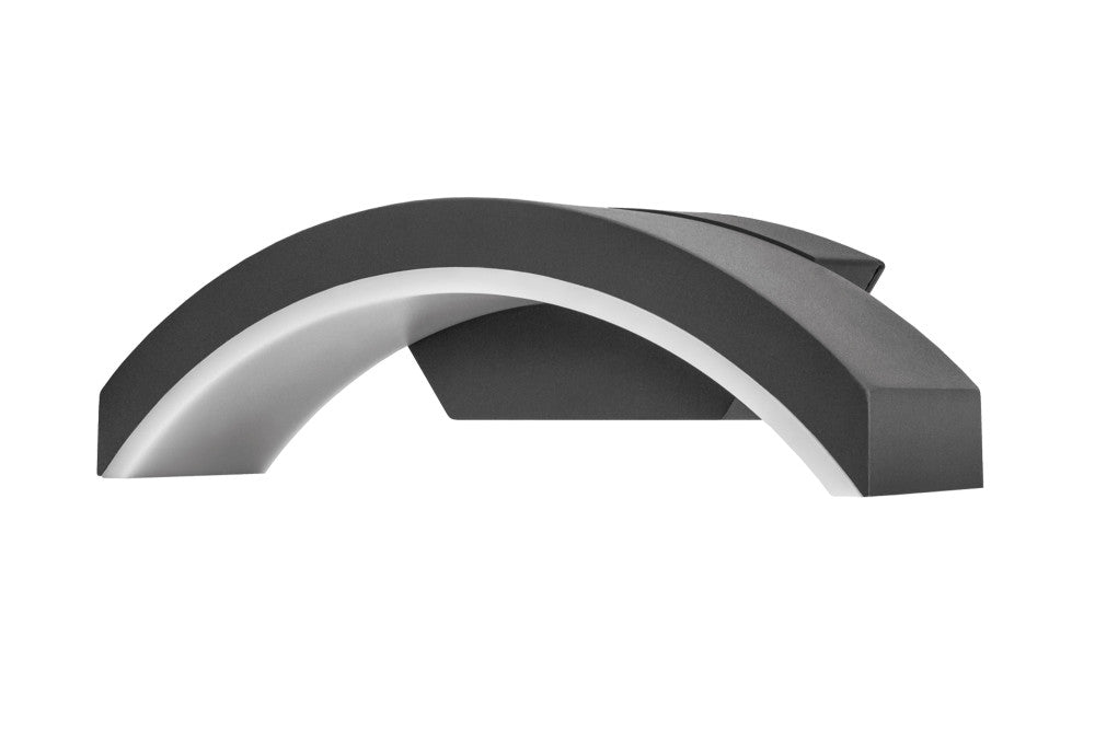 Integral ILDEA008 Outdoor Decorative Wall Light Curve IP54 360Lm 7.5W 3000K Down Light Dark Grey - westbasedirect.com