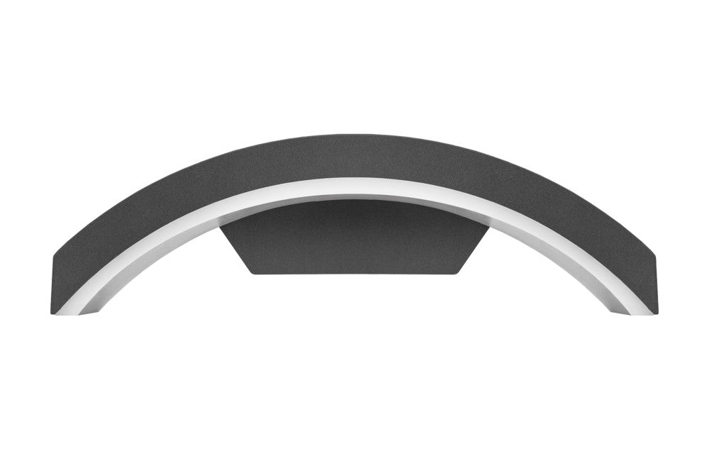 Integral ILDEA008 Outdoor Decorative Wall Light Curve IP54 360Lm 7.5W 3000K Down Light Dark Grey - westbasedirect.com