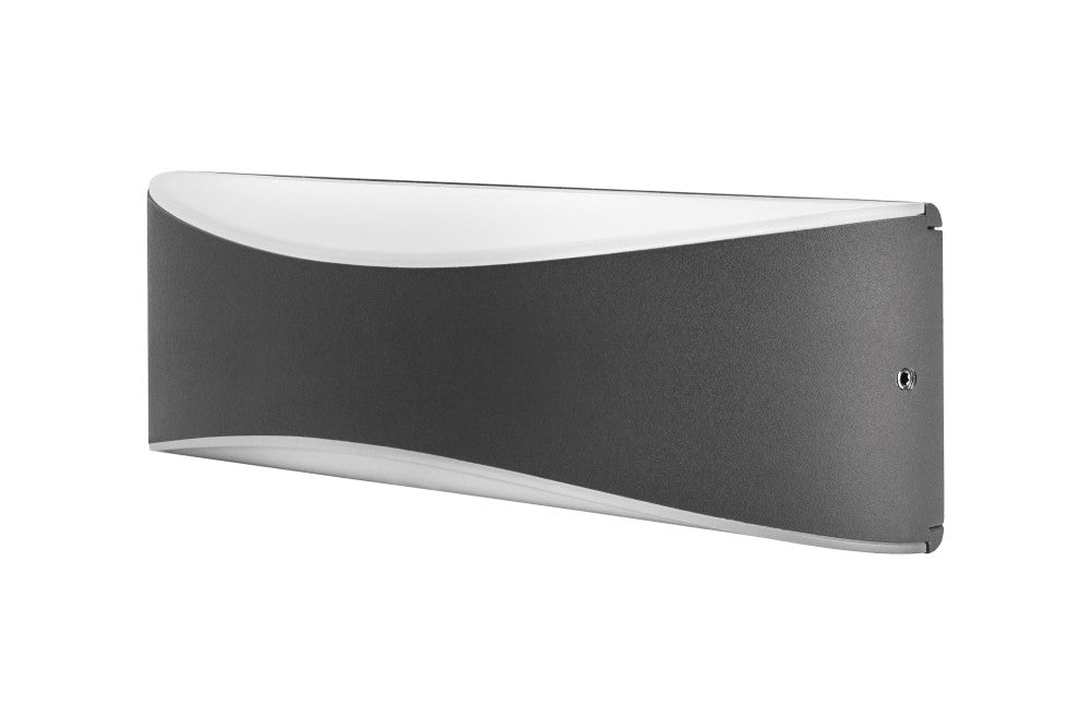 Integral ILDEA011 Outdoor Decorative Wall Light Wave IP65 310Lm 7W 3000K Up/Down Light Dark Grey - westbasedirect.com