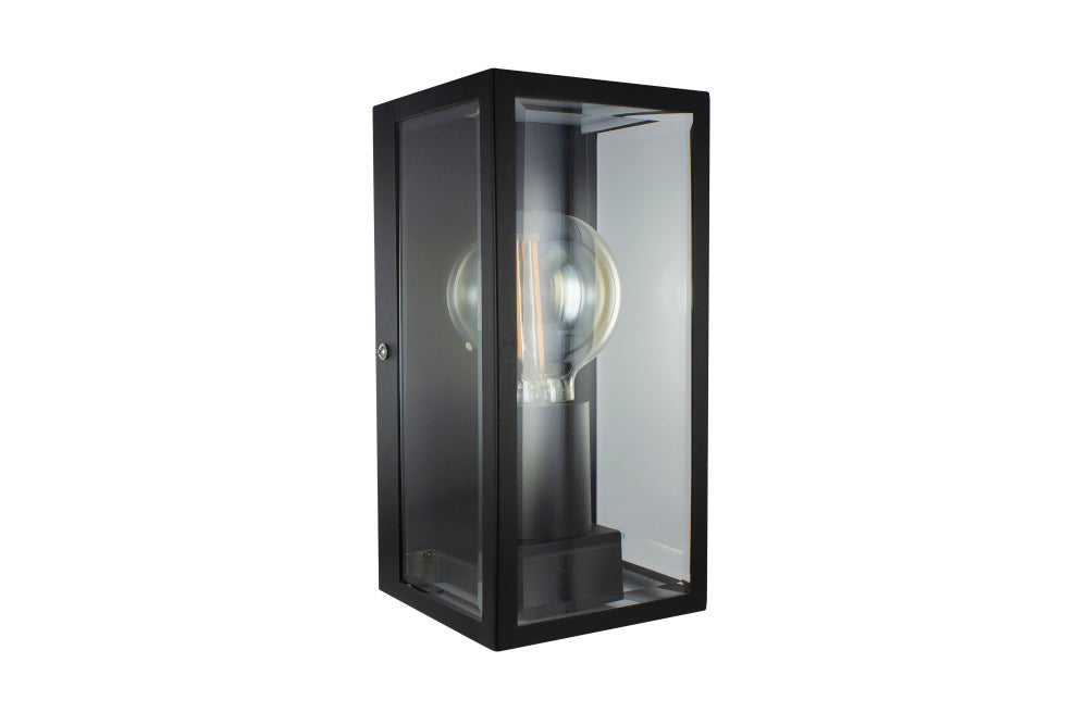 Integral ILDEA036 Outdoor Decorative Wall Light Contemporary Lantern IP44 For 1x E27 Black (Bulb Not Included) - westbasedirect.com