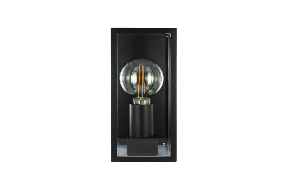 Integral ILDEA036 Outdoor Decorative Wall Light Contemporary Lantern IP44 For 1x E27 Black (Bulb Not Included) - westbasedirect.com