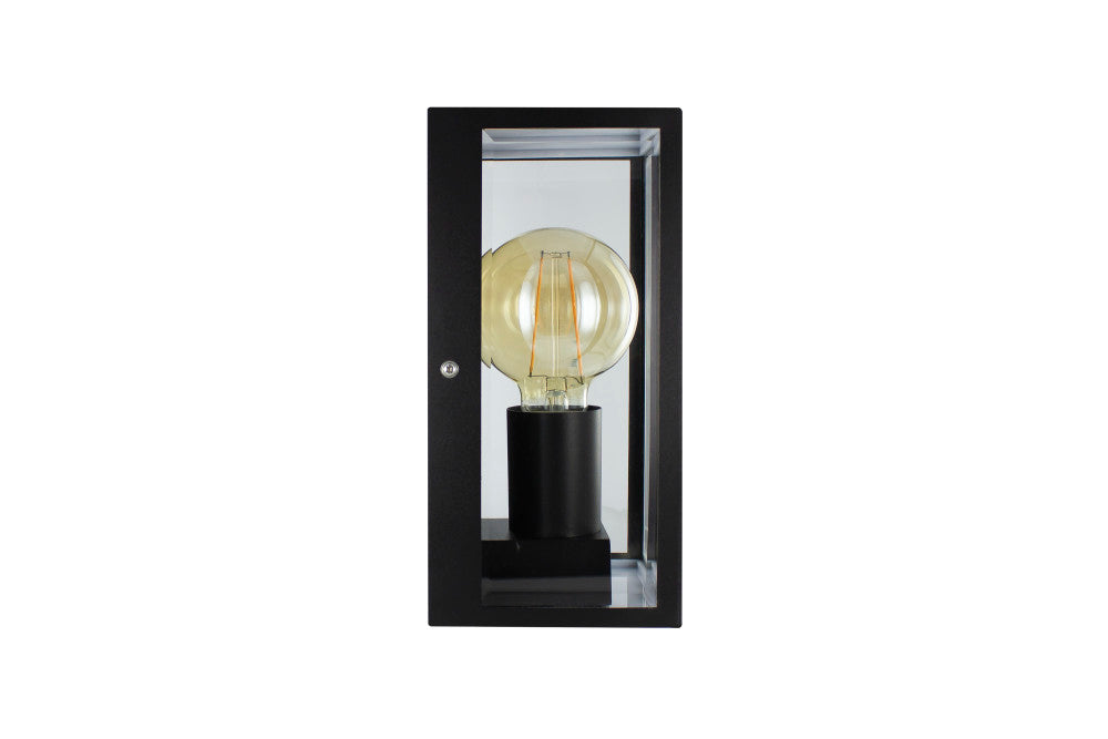 Integral ILDEA036 Outdoor Decorative Wall Light Contemporary Lantern IP44 For 1x E27 Black (Bulb Not Included) - westbasedirect.com