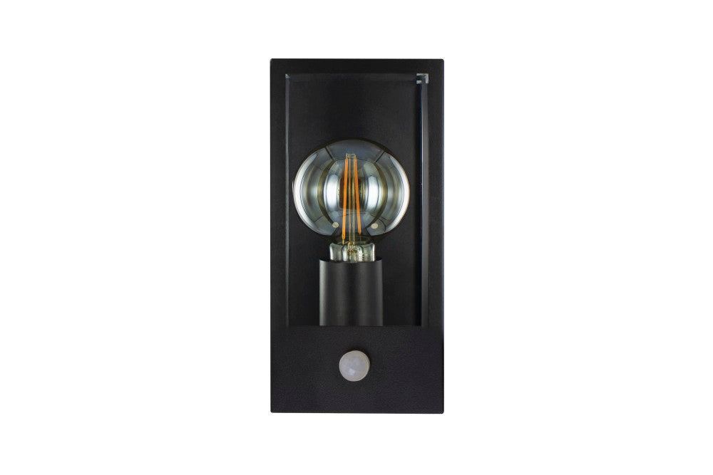 Integral ILDEA037 Outdoor Decorative Wall Light Contemporary Lantern Sensor IP44 1x E27 Black (Bulb Not Included) - westbasedirect.com