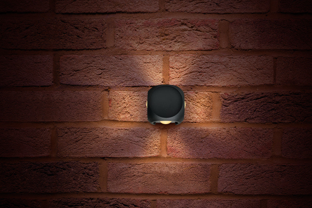 Integral ILDEB035 Outdoor Decorative Wall Light Crosscube 360Lm 8W 3000K 4 Way Light Dark Grey - westbasedirect.com
