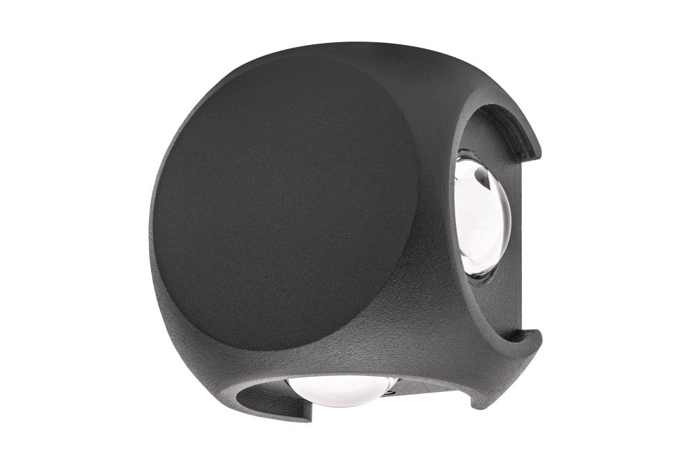 Integral ILDEB035 Outdoor Decorative Wall Light Crosscube 360Lm 8W 3000K 4 Way Light Dark Grey - westbasedirect.com