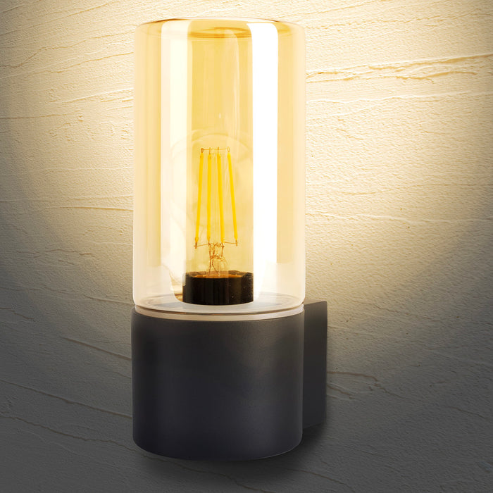 Integral ILDEB067 Outdoor Decorative Wall Light IP65 For 1x E27 Dark Grey (Bulb Not Included) - westbasedirect.com