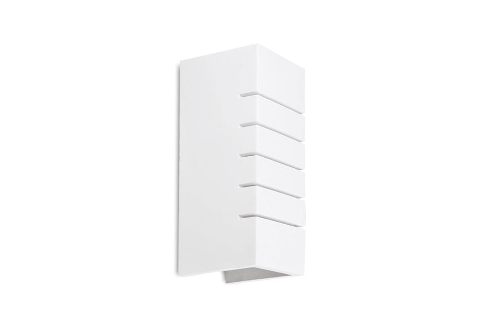 Integral ILDEC010 Indoor Decorative Paintable Gypsum Rafina Wall Light IP20 For 1x E14 Max 40W White - westbasedirect.com