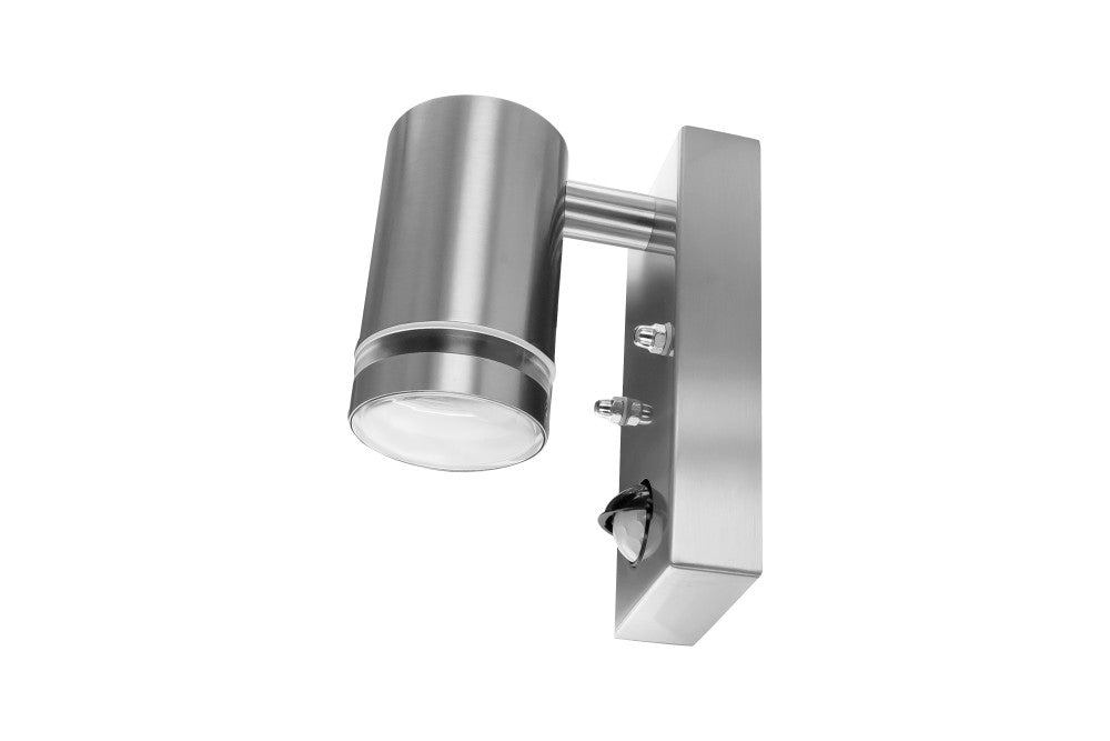 Integral ILDED044 Outdoor Stainless Steel Down GU10 IP54 Wall Light with PIR Steel - westbasedirect.com