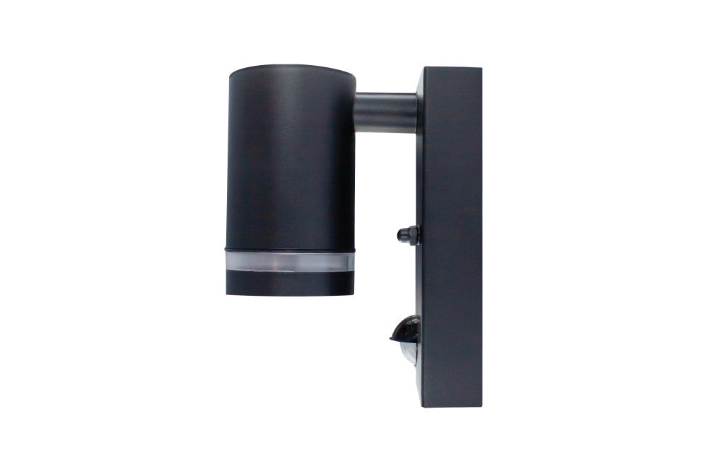 Integral ILDED045 Outdoor Stainless Steel Down GU10 IP54 Wall Light with PIR Black - westbasedirect.com