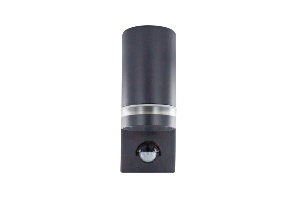 Integral ILDED045 Outdoor Stainless Steel Down GU10 IP54 Wall Light with PIR Black - westbasedirect.com