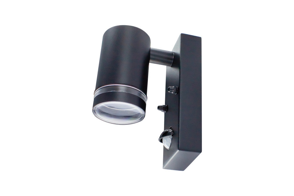Integral ILDED045 Outdoor Stainless Steel Down GU10 IP54 Wall Light with PIR Black - westbasedirect.com