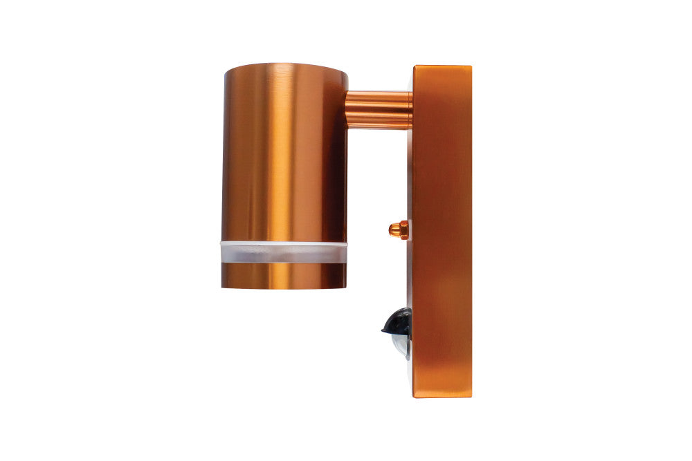 Integral ILDED046 Outdoor Stainless Steel Down GU10 IP54 Wall Light with PIR Copper - westbasedirect.com