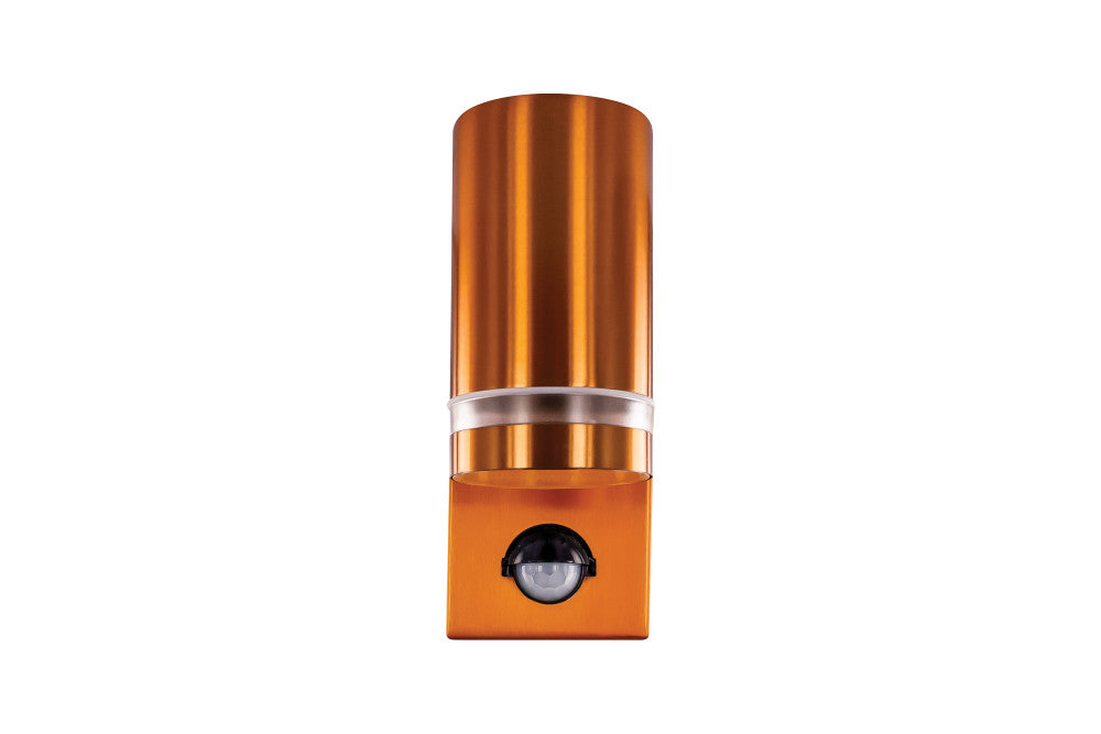 Integral ILDED046 Outdoor Stainless Steel Down GU10 IP54 Wall Light with PIR Copper - westbasedirect.com