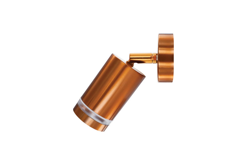 Integral ILDED055 Outdoor Stainless Steel Adjustable GU10 IP65 Wall Spotlight Copper - westbasedirect.com