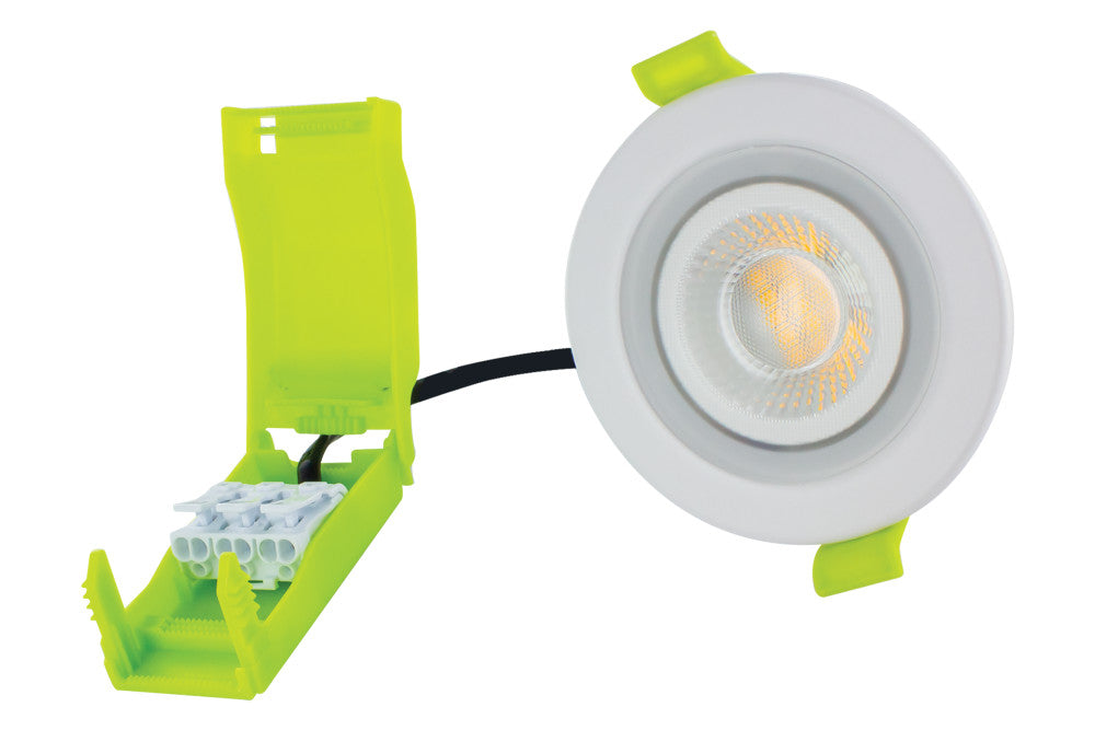 Integral ILDLFR65M002 EcoGuard Fire Rated Downlight 65mm Cutout IP65 600lm 5W 4000K 38 Beam Dimmable White - westbasedirect.com