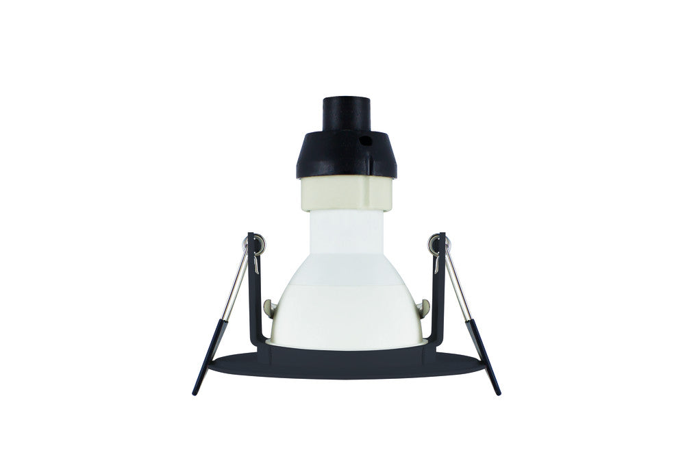 Integral ILDLFR70D028 Evofire Fire Rated Downlight 70mm Cutout IP65 Black Round +GU10 Holder - westbasedirect.com