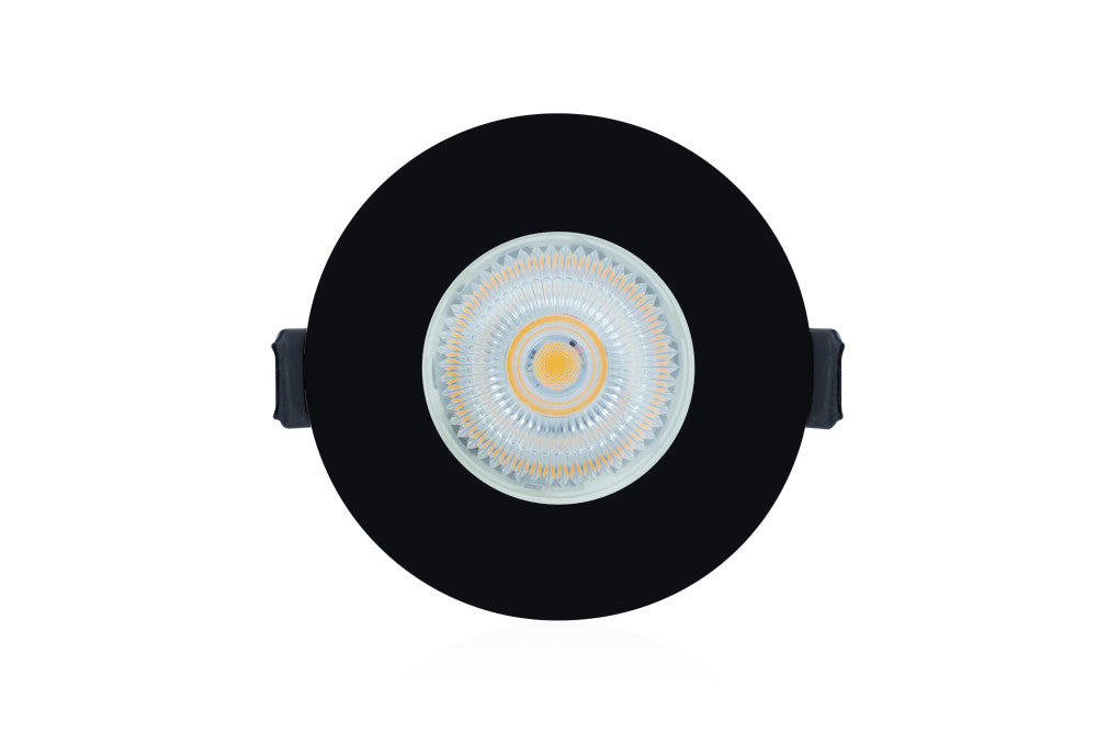 Integral ILDLFR70D029 Evofire Fire Rated Downlight 70mm Cutout IP65 Black Round +GU10 Holder & Insulation Guard - westbasedirect.com