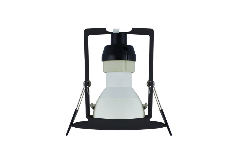 Integral ILDLFR70D029 Evofire Fire Rated Downlight 70mm Cutout IP65 Black Round +GU10 Holder & Insulation Guard - westbasedirect.com