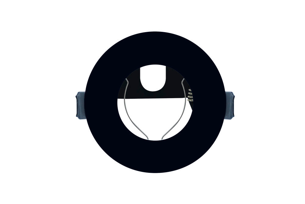 Integral ILDLFR70D029 Evofire Fire Rated Downlight 70mm Cutout IP65 Black Round +GU10 Holder & Insulation Guard - westbasedirect.com