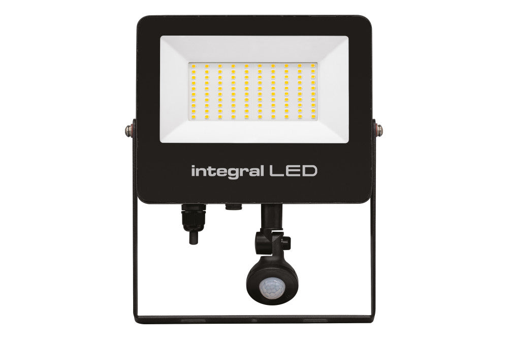Integral ILFLC244 Super Slim 2 Floodlight IP67 7000Lm 70W 4000K PIR 120° Non-Dimmable 100Lm/W Black IR Remote - westbasedirect.com