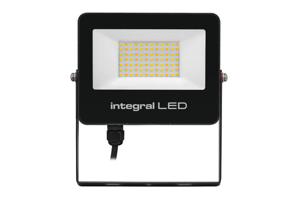 Integral ILFLC247 Super Slim 2 Floodlight IP67 3000Lm 30W Smart Tuya Dimmable Alexa Google Assistant CCT Tunable 3000-6500K 120° 100Lm/W Black - westbasedirect.com