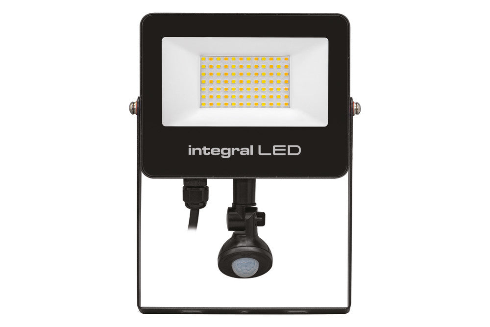 Integral ILFLC252 Super Slim 2 Floodlight IP67 3000Lm 30W Smart Tuya Dimmable Alexa Google Assistant CCT Tunable 3000-6500K PIR 120° 100Lm/W Black - westbasedirect.com