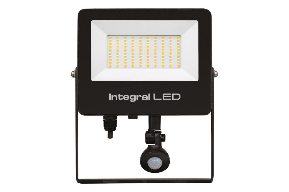 Integral ILFLC254 Super Slim 2 Floodlight IP67 7000Lm 70W Smart Tuya Dimmable Alexa Google Assistant CCT Tunable 3000-6500K PIR 120° 100Lm/W Black - westbasedirect.com