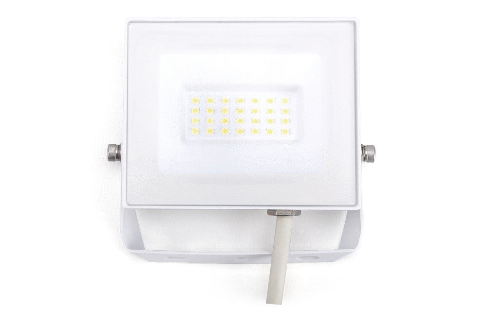 Integral ILFLE018 Compact Slim Floodlight 20W 2000Lm 4000K 120 Beam 100Lm/W IP65 IK08 White - westbasedirect.com