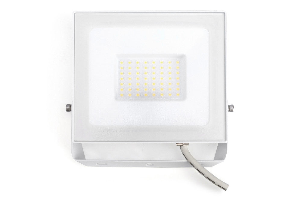 Integral ILFLE022 Compact Slim Floodlight 50W 5000Lm 4000K 120 Beam 100Lm/W IP65 IK08 White - westbasedirect.com