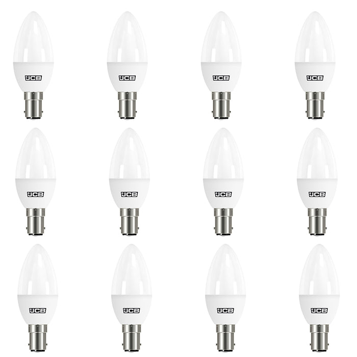 JCB S10980 B15 SBS Candle LED Bulb Opal 4.9W 470lm Warm White 3000K (12 Pack) - westbasedirect.com