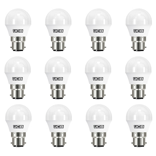 JCB S12500 B22 BC Golf LED Bulb Opal 5.5W 470lm Cool White 4000K (12 Pack) - westbasedirect.com
