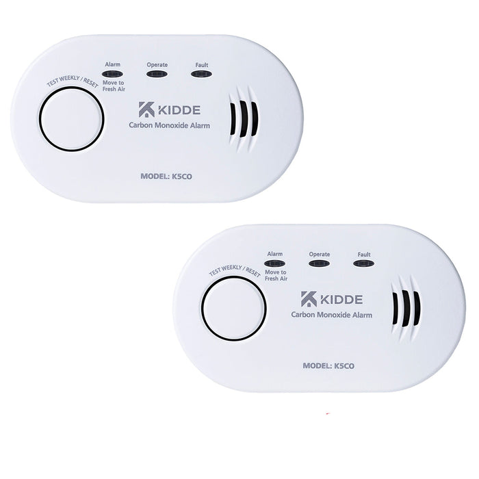 Kidde K5CO Battery Powered Carbon Monoxide Alarm Compact, Alkaline Batteries, 10 Year Sensor Life (Boxed) (Twin Pack) - westbasedirect.com