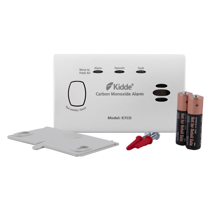 Kidde 2x K7CO Battery Powered Carbon Monoxide Alarm Alkaline Batteries, 10 Year Sensor Life (Box) (Twin Pack) - westbasedirect.com