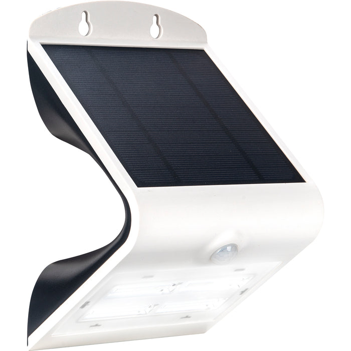 Luceco LEXS40W40 Solar Guardian Wall Light with PIR Sensor White IP44 3.2W 400lm 4000K Standard - westbasedirect.com