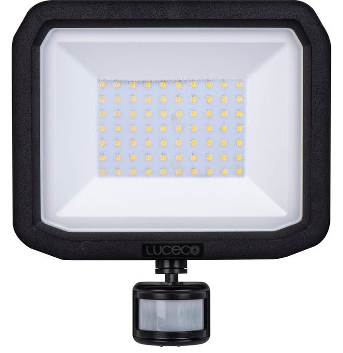 Luceco LFSP50B130 50W 5400lm 3000K IP65 Castra Security Floodlight with PIR Black - westbasedirect.com
