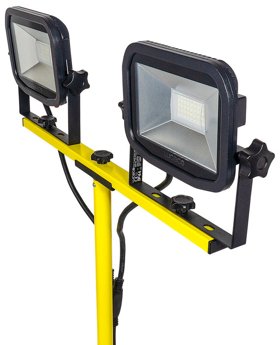 Luceco LSLTTW2181V Site 110V Twin Head Tripod Work Light 2x1800lm 2x22W - westbasedirect.com