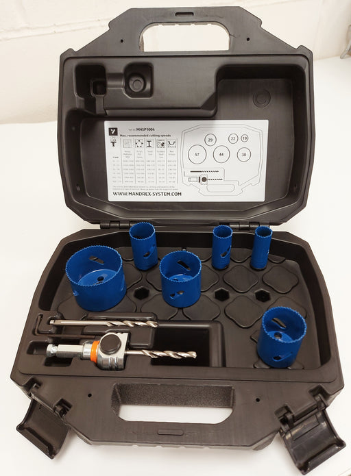 Mandrex MHSP1004 MXqs Hole Saw Kit - Plumber - Pro Fine M42 6 Piece Set & Case - westbasedirect.com