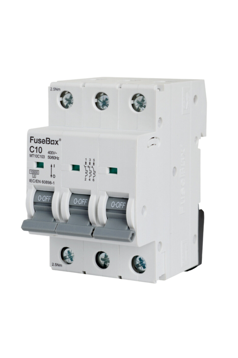 FuseBox MT10C103 10A 3P C Curve 10kA MCB - westbasedirect.com