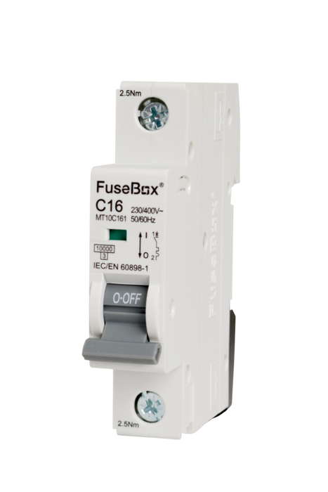 FuseBox MT10C161 16A 1P C Curve 10kA MCB - westbasedirect.com