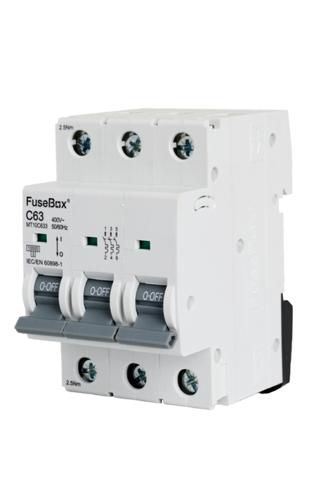 FuseBox MT10C633 63A 3P C Curve 10kA MCB - westbasedirect.com