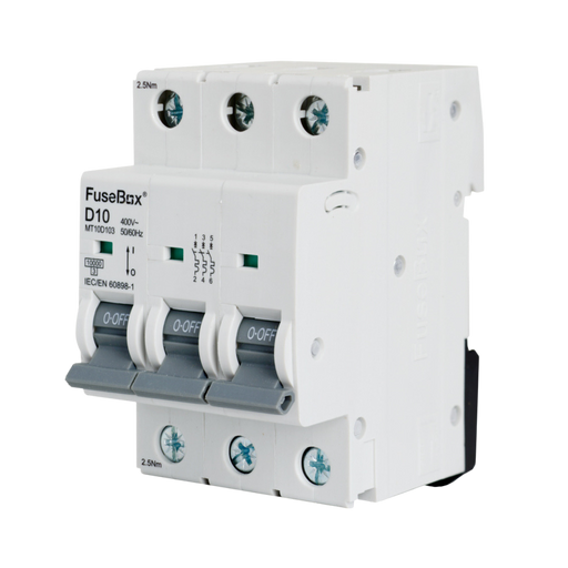FuseBox MT10D103 10A 3P D Curve 10kA MCB - westbasedirect.com