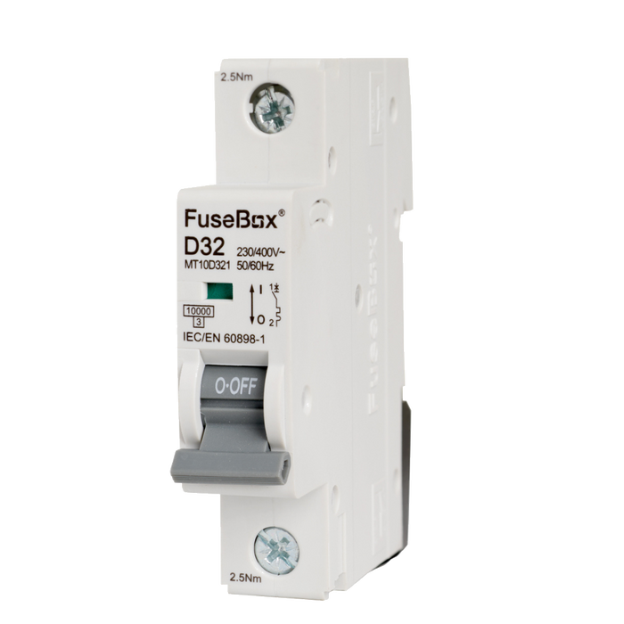 FuseBox MT10D321 32A 1P D Curve 10kA MCB - westbasedirect.com