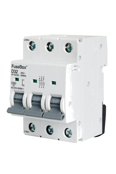 FuseBox MT10D323 32A 3P D Curve 10kA MCB - westbasedirect.com